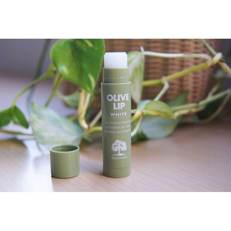 Suzumu Olive Lip Cream W (White), 0.1 oz (4 g)