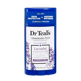 Dr Teal's Desodorante Libre de Aluminio, Aceites Escenciales de Lavanda y Vainilla, 2.65 oz