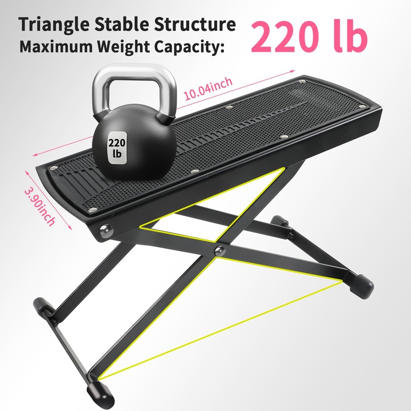 Pedicure Foot Rest, 6-Height Adjustable Non-Slip Foot Stand for Easy