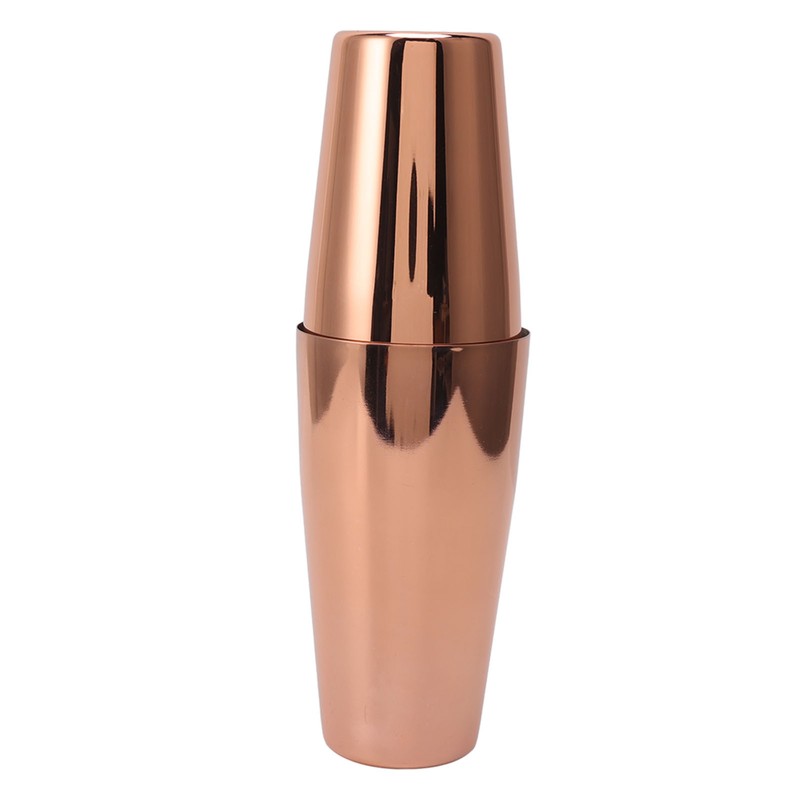 Boston Cocktail Shaker Stainless Steel Rose Gold Glossy Surfaces Leakproof
