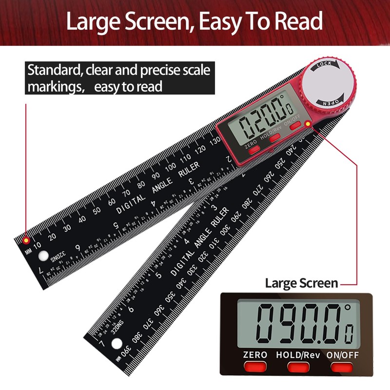 Digital Angle Finder, Angle Protractor Ruler with 200mm/ 7 inch,