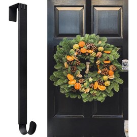 Wreath Hanger Adjustable Door Hanger Wreath Hanger for Front Door 15-24inch,Over The Door Wreath Hanger, Hold Up 20lb (Black-1 Pack) - Color: Nickle-2 Pack
