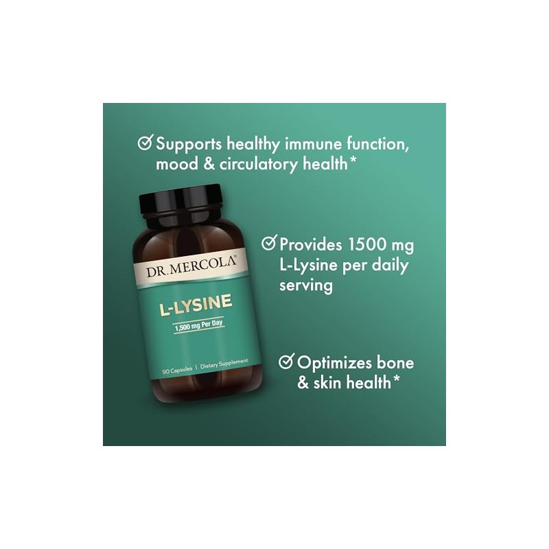 Mercola Llisina Porciones Cápsulas 500 Por Día Suplemento Dietético Apoya