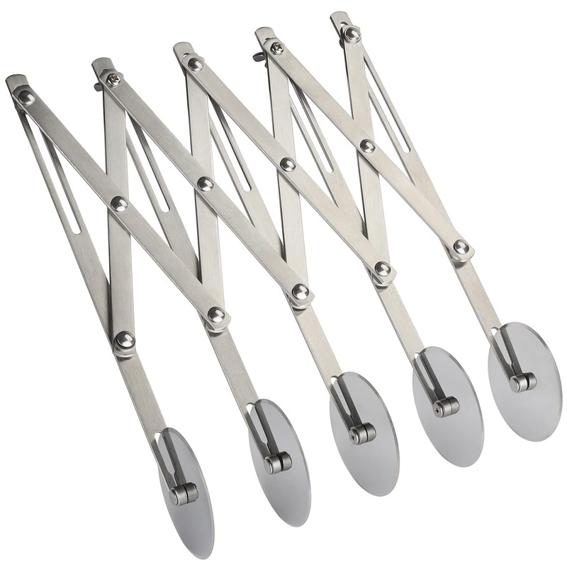 5-Wheel Stainless Steel Pastry Cutter - Expandable Pasta Roller for