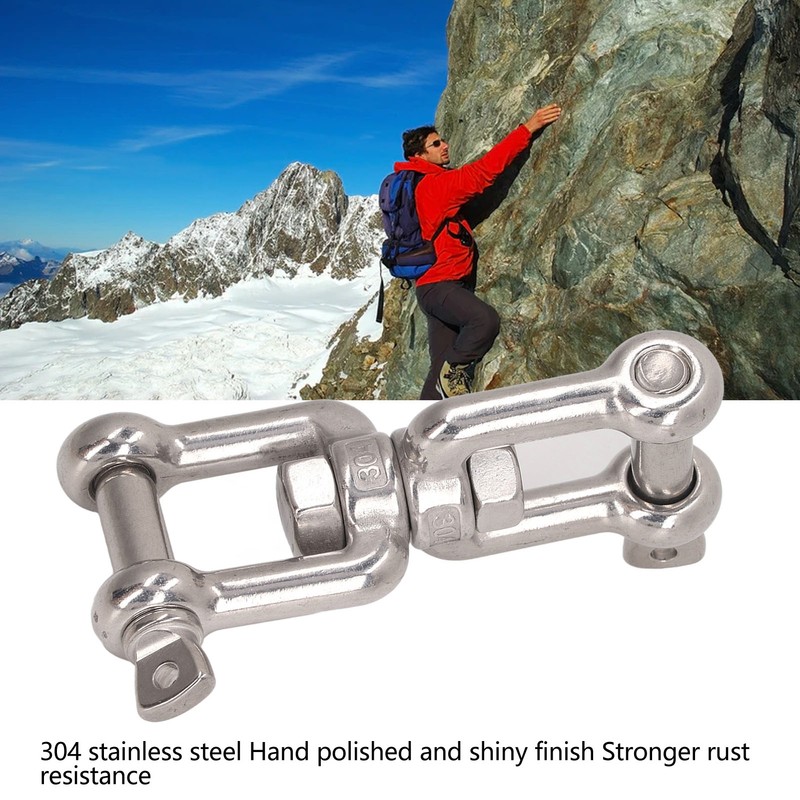 304 Stainless Steel Double Jaw Shackle Rustproof Universal Jaw Anchor