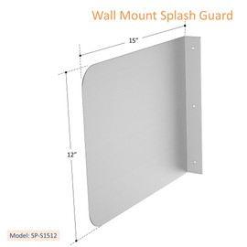 ACE Equipment SP-S1820 Stainless Steel Wall Mount Splash Guard for Commercial Restaurant Hand Sink and Compartment Prep Sink, ETL Certified (20"W x 20"H)