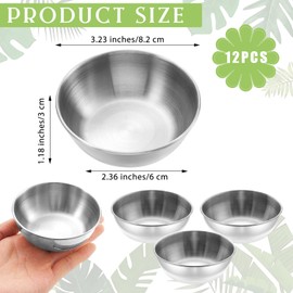 Teenyyou DIY Face Mask Mixing Bowl Stainless Steel Esthetician Facial Mask Bowl Facial Small Mixing Esthetician Supplies for Lady Women Skincare Home Salon Cosmetic Beauty(3.23 Inch,Silver,12 Pcs)