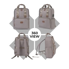 WEAVERS: Premium Travel Backpack with USB Charging Port, Stylish Rucksack, 30L Capacity, Waterproof, Ideal for Business, School, and Everyday Adventures. (Design Name - Venice-Grey)