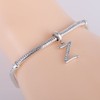 Letter Initial A-z Alphabet Beads Solid 925 Sterling Silver Dangle