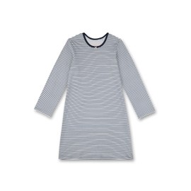 Sanetta Girls' Nightdress Long Sleeve Blue Striped Comfortable Nightdress for Girls Long Sleeve Sleepwear Size, blue