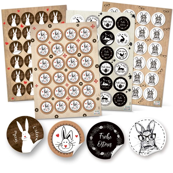 Logbuch-Verlag Easter Sticker Set – 4 x 24 Easter Stickers