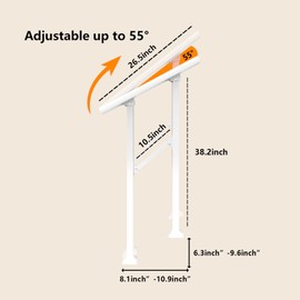 Arti-Life Hand Rails for Outdoor Steps,Railings for Outdoor Steps,Handrails for Outdoor Steps,Porch Handrail Kit White for Concrete,Brick,Wood Steps (White, 2 Step)