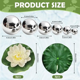 Pack of 5 Floating Flowers, Artificial Water Lilies, Water Lily Lotus Flowers, Floating Lotus Flowers, Lotus Flower Water Lily, Water Lily, Water Lily Floating Pond Decoration, Mini Pond Set (Silver)