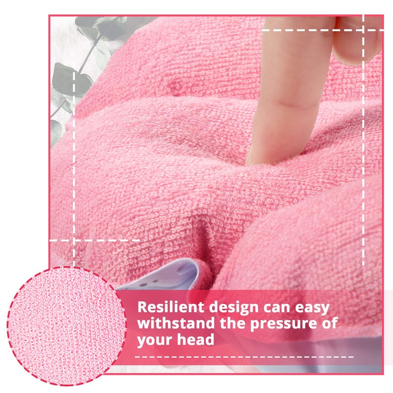3 Pieces Inflatable Bath Pillow with Suction Cups, Terry Cloth