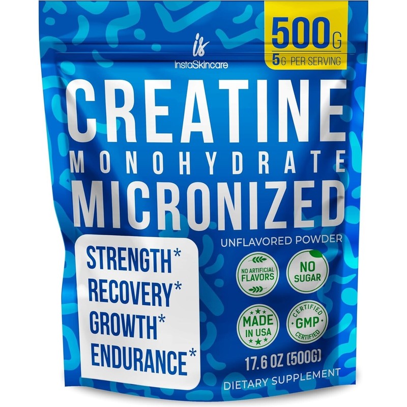 InstaSkincare InstaSkincare Creatine Monohydrate Powder for Muscle Gain 1.1 LB