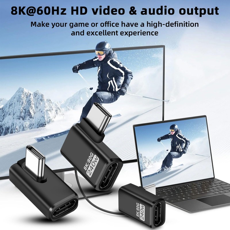 Puiseno USB-C Adapter, Supports Thunderbolt 5, 240 W, 80 Gbps,