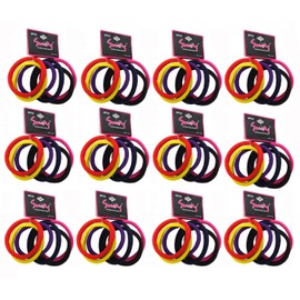 72 Large Size Elastic Hair Ties Ponytail Rubber Bands Scrunchies Seamless Bright Colors For Women Girls