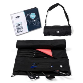 Durable Chef Knife Roll Bag – 12 Pockets for Knives & Tools, Tough and Water-Resistant 600D Nylon, Ready for Any Kitchen Adventure (Black)