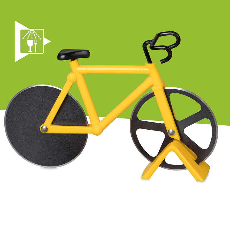 Pizza Cutter in Bicycle Design Yellow / Black 18 x