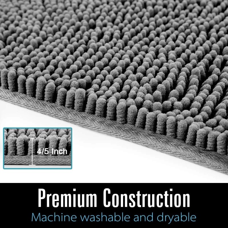 Not Applicable Large Bathroom Rug (24 X 60, Grey) Extra