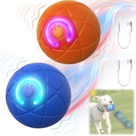 NIUYOU 2025 New Shaky Ball Toy for Dogs, Vibrating Dog Ball,Shaking Dog Ball, Interactive Dog Ball,USB Rechargeable Automatic Moving Dog Toy Ball,for Small Medium Large Dogs(2PCS-A) (A)