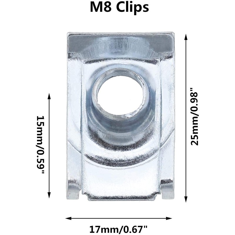 80 Pcs Thread Clip Nut Set U-Shaped Nut M4 M5