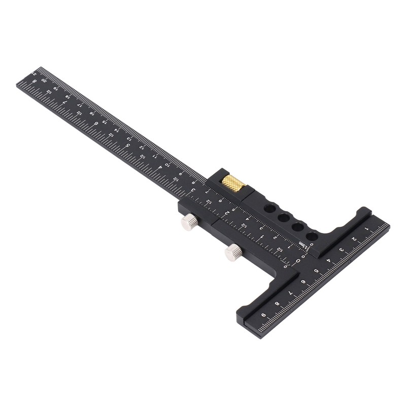 Woodworking Scriber Measuring Tool T Square Ruler Carpentry Multifunctional Aluminum