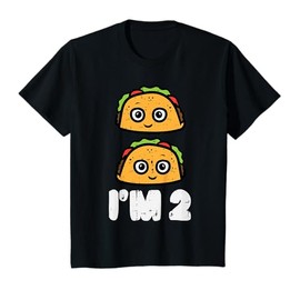 Kids 2nd Birthday Tacos Im 2 Years Old Mexican Boys Girls Kids T-Shirt