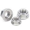 M10-1.5 Serrated Flange Hex Nuts, M10 Hexagon Flange Nuts 304