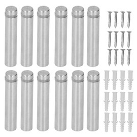 Standoff Wall Fixings,12PCS Stainless Steel Standoff Screws, 12x60mm Wall Bracket Sign Holder Screws Advertising Screw Kit Mounting Glass Hardware for Hanging Acrylic Photo Frames