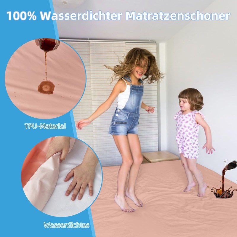 mafudoxi Waterproof Mattress Protector 160 x 200 cm Fitted Sheet,