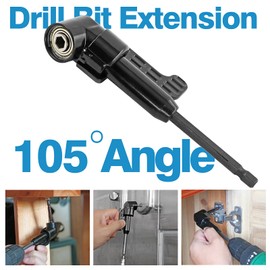 Jamiikury Black 105 Degree Right Angle Drill Bit Holder, 1/4" Hex Shank Driver and Flexible Angle Extension Bit Kit for Screwdriver & Drill