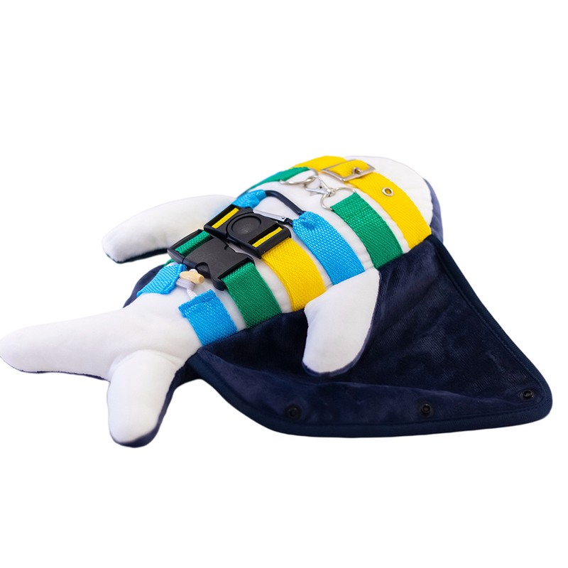Busy Button Plush Toy Narwhal Stuffed Animal Development Toy Educational