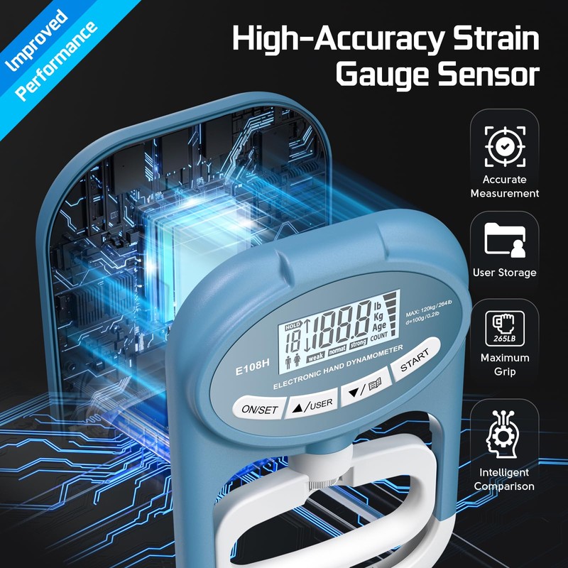 Grip Strength Tester Hand Dynamometer - Electronic Meter Digital Agarre