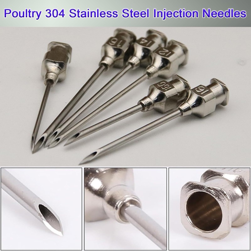 16 Gauge Veterinary Needles, Cattle Needle Poultry Injection Needles 10