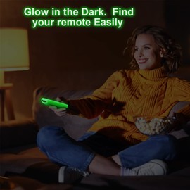 2Pack Case for Roku Remote, Cover for Hisense Roku TV Steaming Stick/Express Universal Replacement Controller Silicone Sleeve Skin Glow in The Dark Green and Sky