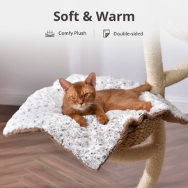 Petace Self Heating Cat Mat 75 x 55 cm, Dual-sided Self-warming Pet Pad Mat, Electric-Free Heated Pad Blanket for Small Dogs & Pet