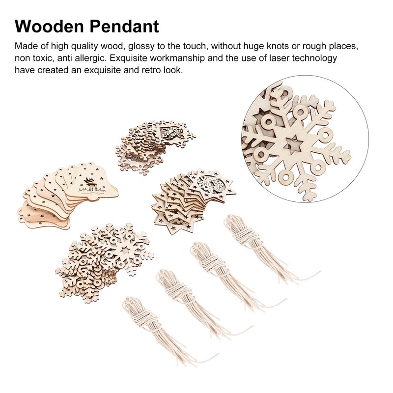 Wooden Pendants Unique Hand Made DIY Artworks Handicrafts Wood Chips