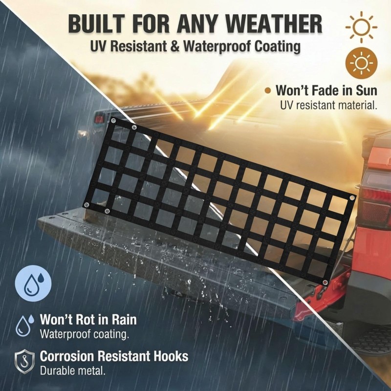 Heavy Duty Tailgate Net for Truck Bed 60'' x 18''