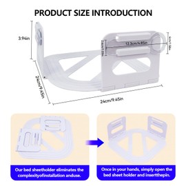 Zayin Bed Sheet Holder Collapsible Suitable for Mattresses Over 3.94 Inches Collapsible Sheet Holders for Corners Keeps Sheets Tight & Wrinkle-Free Easy to Install Durable & Sturdy-White