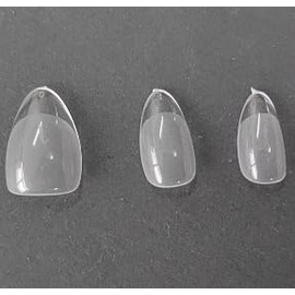 NOVO OVO Short Almond Nail Tips, Extra Thick Full Cover False Fake Nails Press on, Soft Gel Clear Surface Matte Inside, for Manicure Salon DIY French Tip Acrylic Extension x 16 Sizes 224 pcs