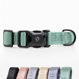 2026 New Edition, Fei & Eve MagEase Dog Collar - Patented Magnetic Buckles | Fur-Safe | Premium 210D Nylon | 450LB Escape-Proof | Adjustable Fit | Large (Glacier Green)