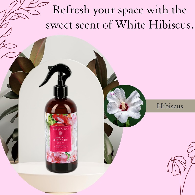 Abbey & Sullivan Linen Spray, White Hibiscus, 16 oz.