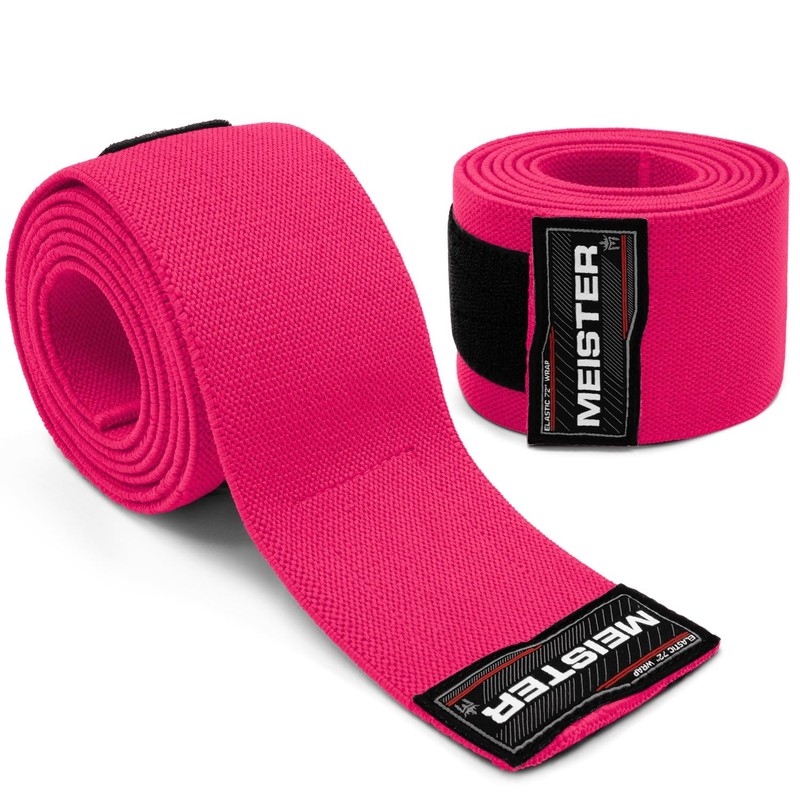 Meister Knee Wraps for Squats & Weightlifting - Heavy-Duty 72"