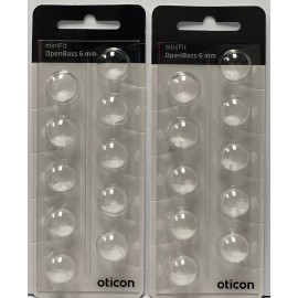Oticon 2 Pack Oticon miniFit OpenBass 6mm Domes For More Hearing Aids. 20 Domes Total.