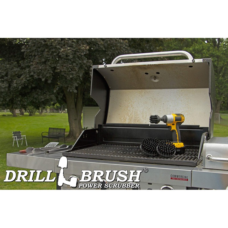 Ultra Stiff Drill Powered Cleaning Brush Set - Heavy Duty