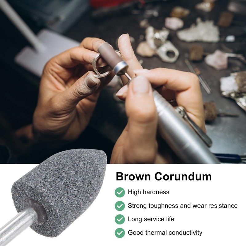 M METERXITY 10-Pack Abrasive Mounted Stone Grinding Bits, 1/4 IN(6mm)