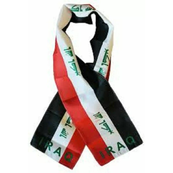 RFCO Iraq Country Lightweight Flag Printed Knitted Style Scarf 8"x60"