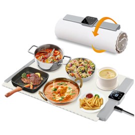 A&F Global Food Warming Mat, Roll Up Food Warmer with Fast & Even Heating, Premium-Grade Silicon Material, 5 Temperature Settings, Versatile Food Warmers for Parties, Buffets, and Home Use