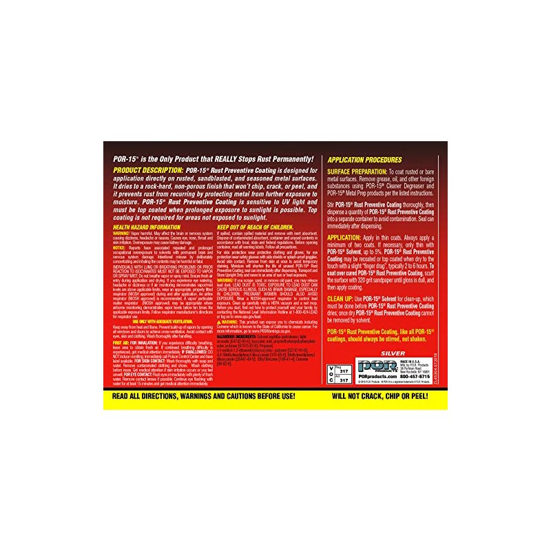 POR-15 Rust Preventive Coating, Stop Rust and Corrosion Permanently, Anti-rust,
